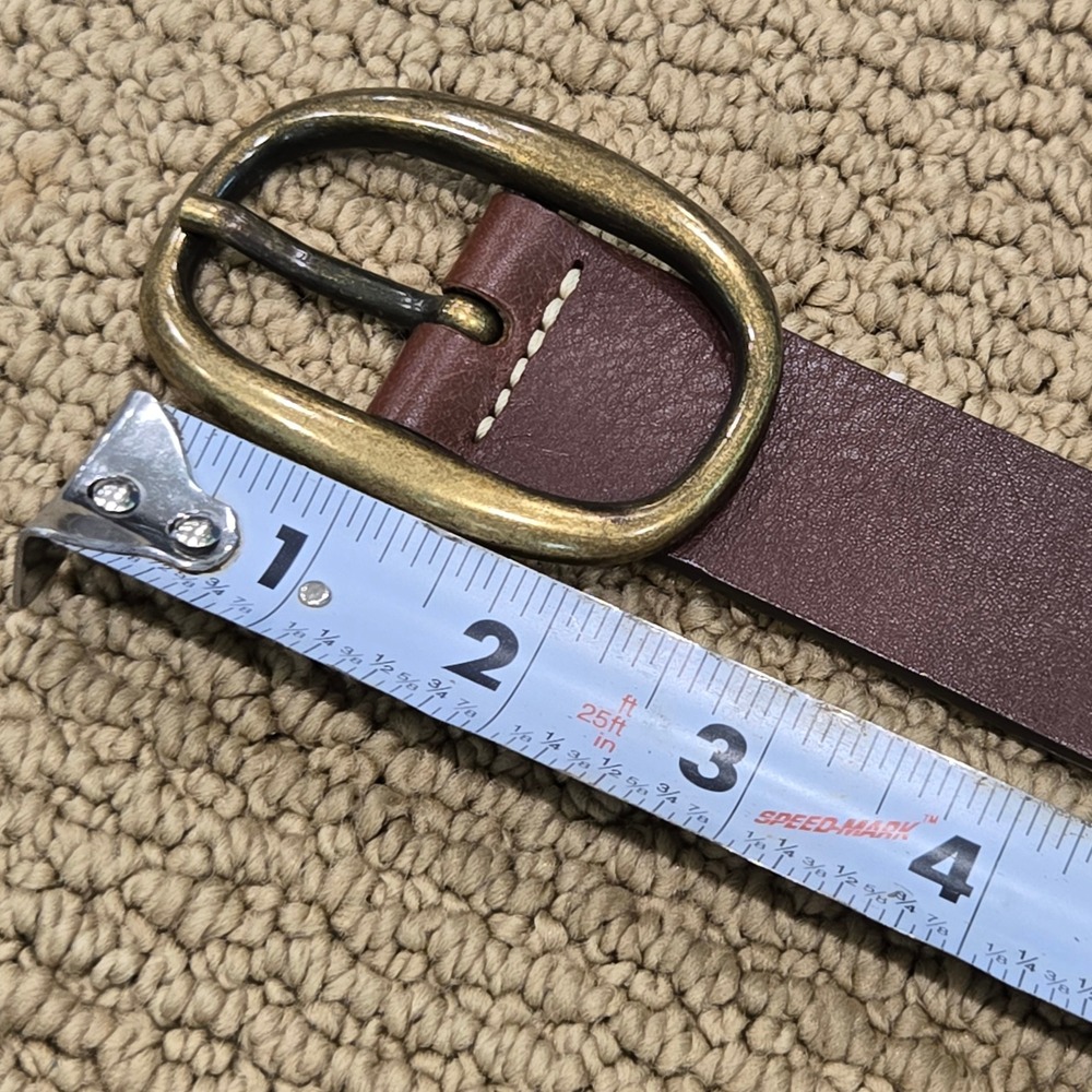 Eddie Bauer Belt Women M Brown Leather Italy Brass Buckles Equestrian Cottage - Picture 11 of 13